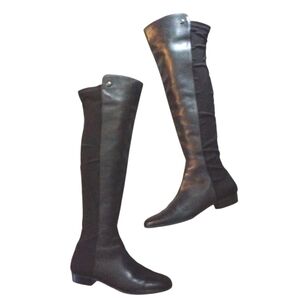 Vince Camuto Karita Knee High Black Leather Over The Knee Boots Size 6.5